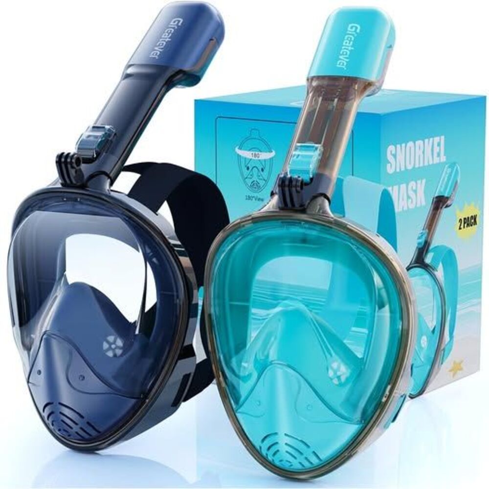Greatever Full Face Snorkel Mask, w/Latest Dry Top Breathing System
